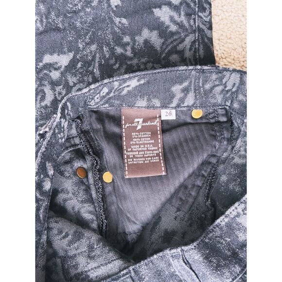 7 For All Mankind Gwenevere Floral Lace Skinny Jeans 26 Printed Edgy Victorian - Picture 5 of 7